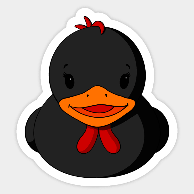 Black Chicken Rubber Duck Sticker by Alisha Ober Designs